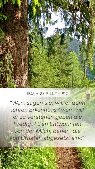 Jesaja 28:9 LUTH1912 Bible Verse Image