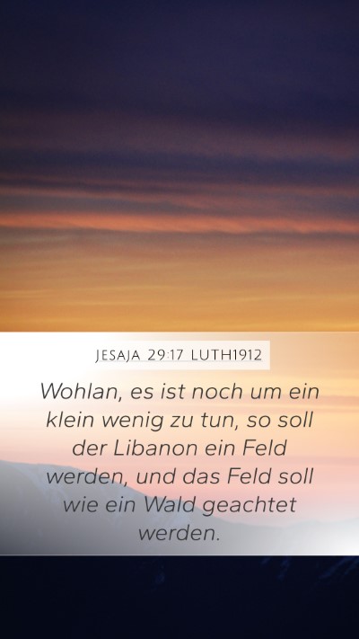 Jesaja 29:17 LUTH1912 Bible Verse Image
