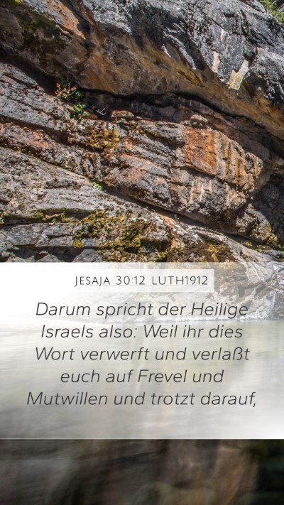 Jesaja 30:12 LUTH1912 Bible Verse Image