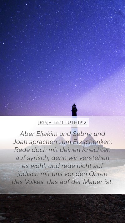 Jesaja 36:11 LUTH1912 Bible Verse Image