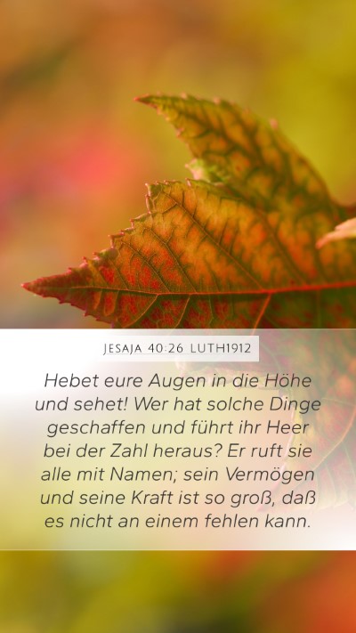 Jesaja 40:26 LUTH1912 Bible Verse Image