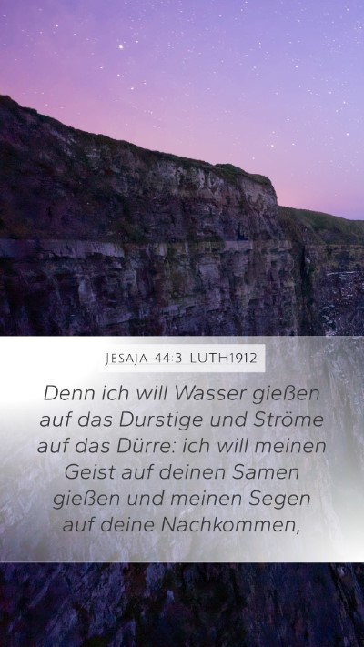 Jesaja 44:3 LUTH1912 Bible Verse Image