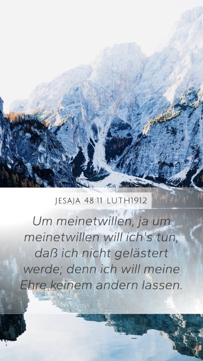 Jesaja 48:11 LUTH1912 Mobile Phone Wallpaper - Um meinetwillen, ja um meinetwillen will ich's - Mobile Bible Verse Wallpaper