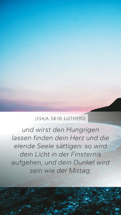 Jesaja 58:10 LUTH1912 Bible Verse Image