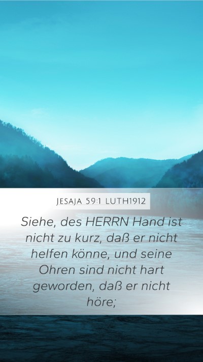 Jesaja 59:1 LUTH1912 Bible Verse Image