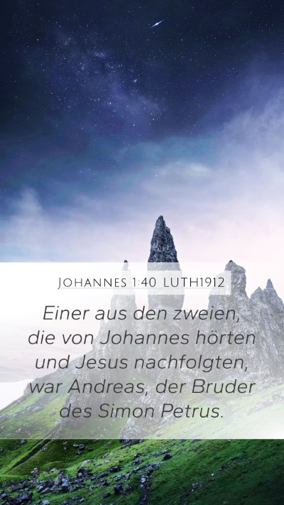 Johannes 1:40 LUTH1912 Bible Verse Image