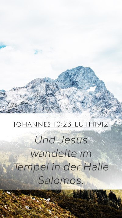 Johannes 10:23 LUTH1912 Bible Verse Image