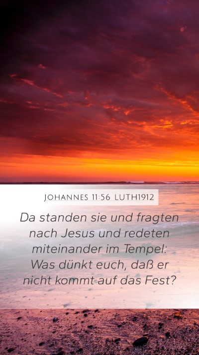 Johannes 11:56 LUTH1912 Mobile Phone Wallpaper - Da standen sie und fragten nach Jesus und redeten - Mobile Bible Verse Wallpaper