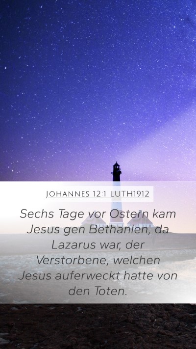 Johannes 12:1 LUTH1912 Bible Verse Image