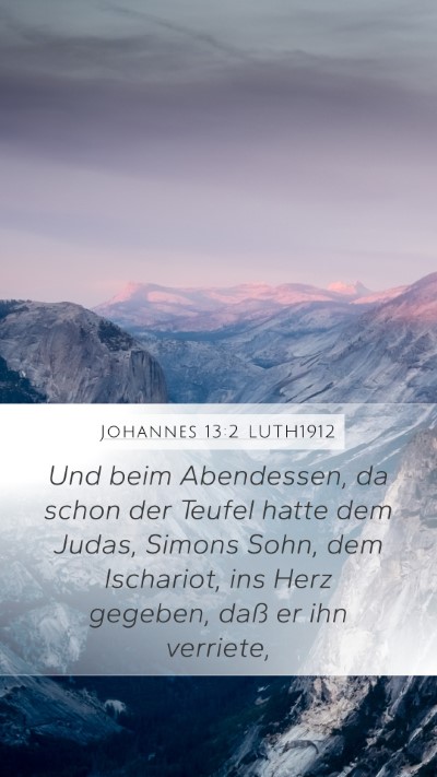 Johannes 13:2 LUTH1912 Bible Verse Image