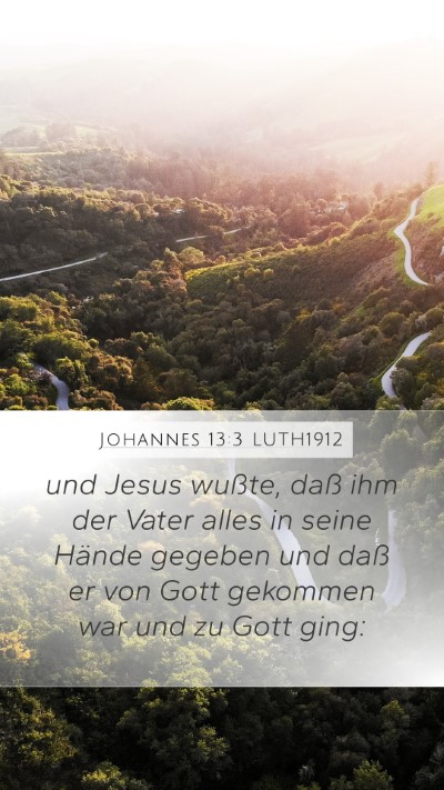 Johannes 13:3 LUTH1912 Bible Verse Image