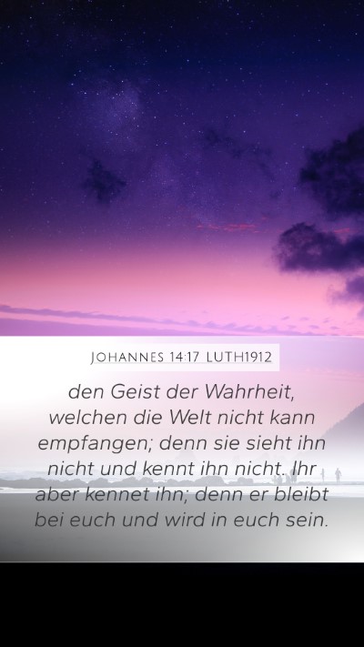 Johannes 14:17 LUTH1912 Bible Verse Image
