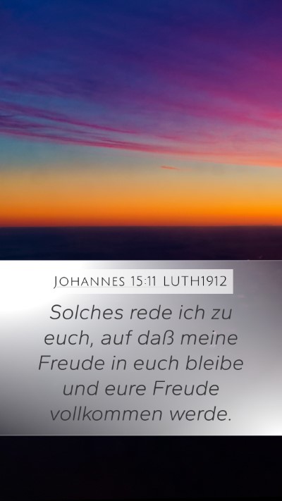 Johannes 15:11 LUTH1912 Bible Verse Image