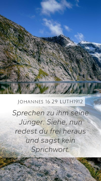 Johannes 16:29 LUTH1912 Bible Verse Image