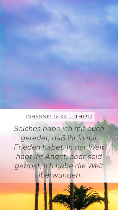 Johannes 16:33 LUTH1912 Bible Verse Image