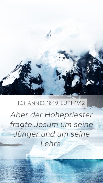Johannes 18:19 LUTH1912 Bible Verse Image