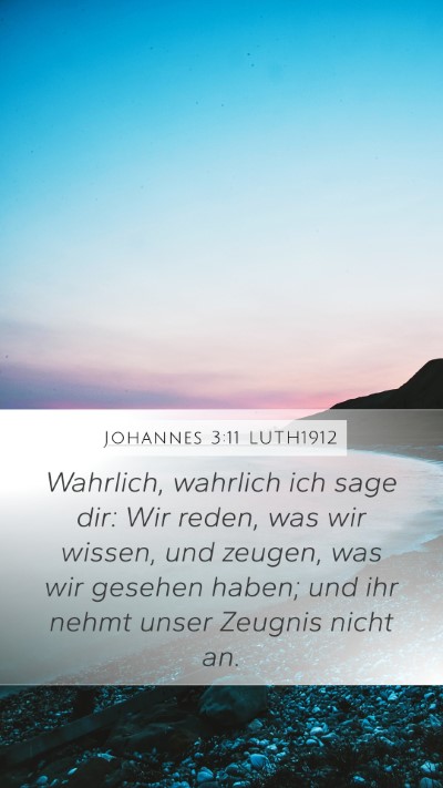 Johannes 3:11 LUTH1912 Bible Verse Image