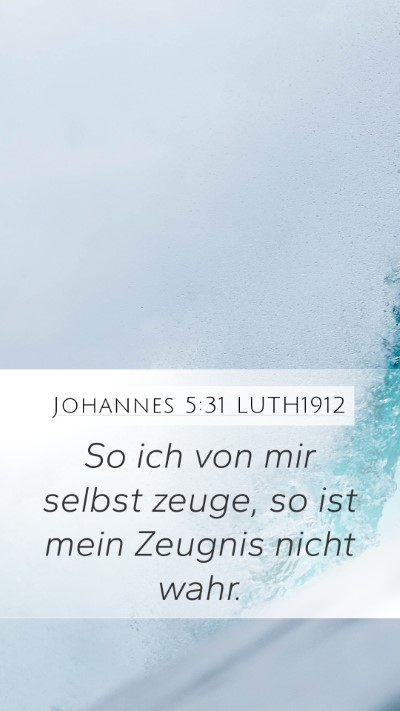 Johannes 5:31 LUTH1912 Bible Verse Image