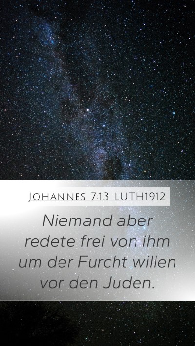 Johannes 7:13 LUTH1912 Bible Verse Image