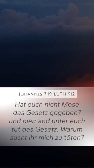 Johannes 7:19 LUTH1912 Bible Verse Image