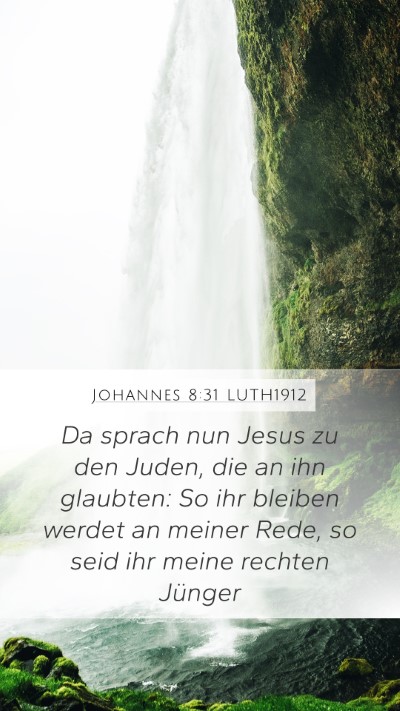 Johannes 8:31 LUTH1912 Bible Verse Image