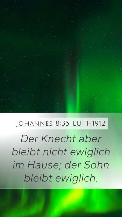 Johannes 8:35 LUTH1912 Bible Verse Image