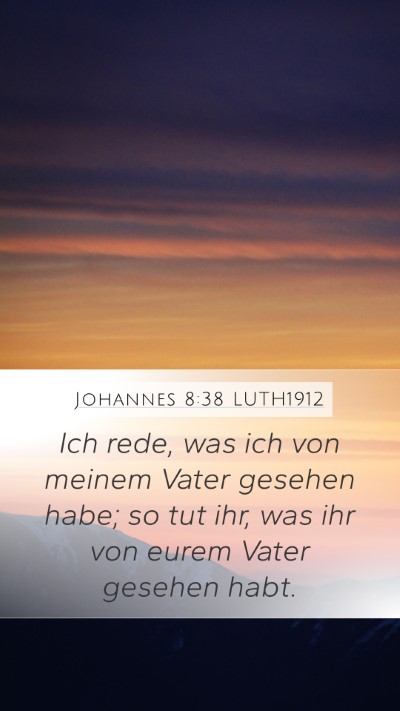 Johannes 8:38 LUTH1912 Bible Verse Image