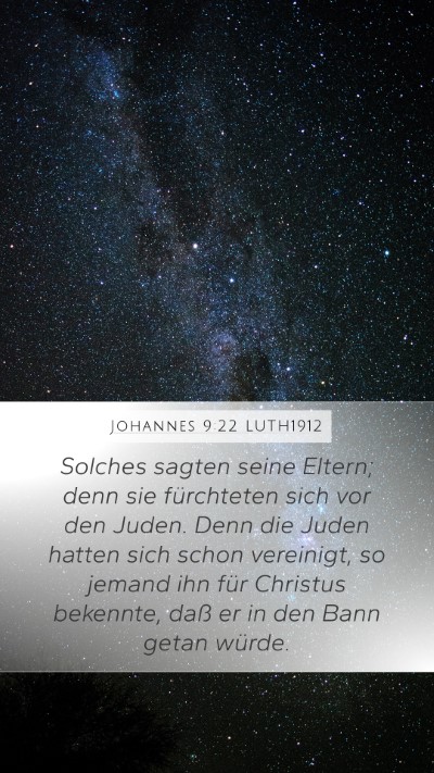 Johannes 9:22 LUTH1912 Bible Verse Image