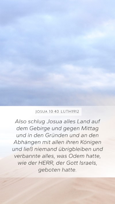 Josua 10:40 LUTH1912 Bible Verse Image