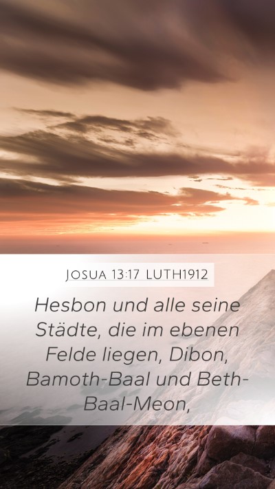 Josua 13:17 LUTH1912 Mobile Phone Wallpaper - Hesbon und alle seine Städte, die im ebenen - Mobile Bible Verse Wallpaper