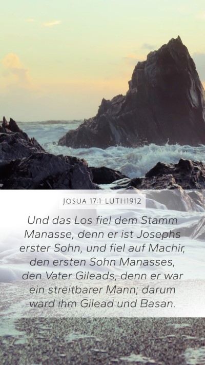 Josua 17:1 LUTH1912 Bible Verse Image