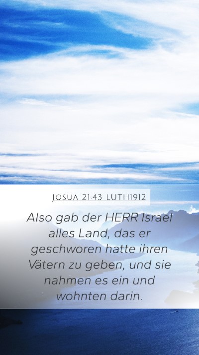 Josua 21:43 LUTH1912 Bible Verse Image