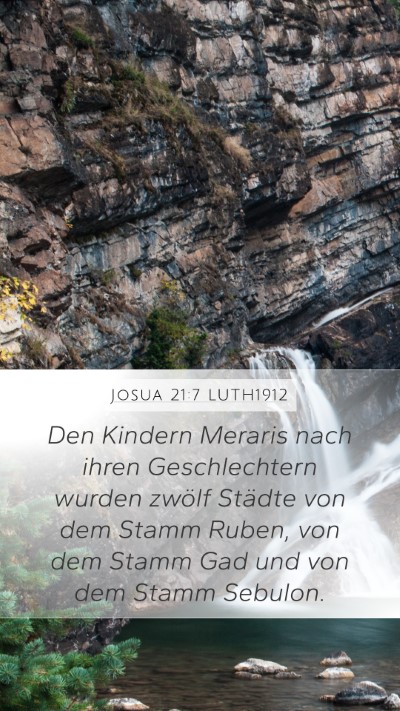 Josua 21:7 LUTH1912 Mobile Phone Wallpaper - Den Kindern Meraris nach ihren Geschlechtern - Mobile Bible Verse Wallpaper