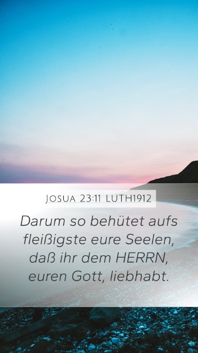 Josua 23:11 LUTH1912 Bible Verse Image