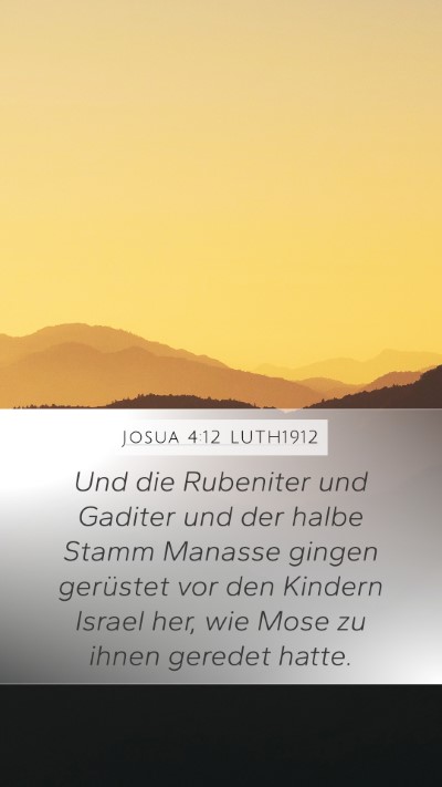 Josua 4:12 LUTH1912 Mobile Phone Wallpaper - Und die Rubeniter und Gaditer und der halbe Stamm - Mobile Bible Verse Wallpaper