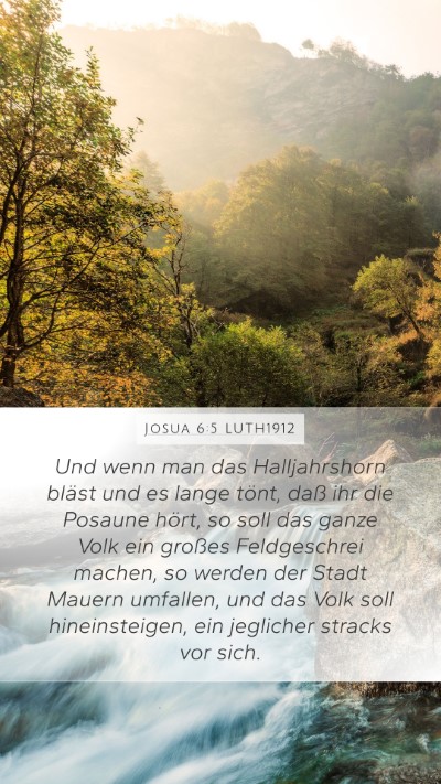 Josua 6:5 LUTH1912 Mobile Phone Wallpaper - Und wenn man das Halljahrshorn bläst und es - Mobile Bible Verse Wallpaper