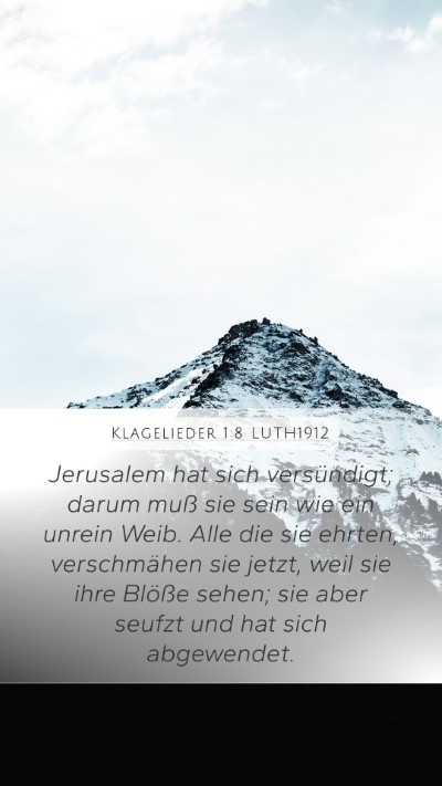 Klagelieder 1:8 LUTH1912 Bible Verse Image