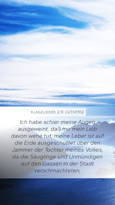 Klagelieder 2:11 LUTH1912 Bible Verse Image
