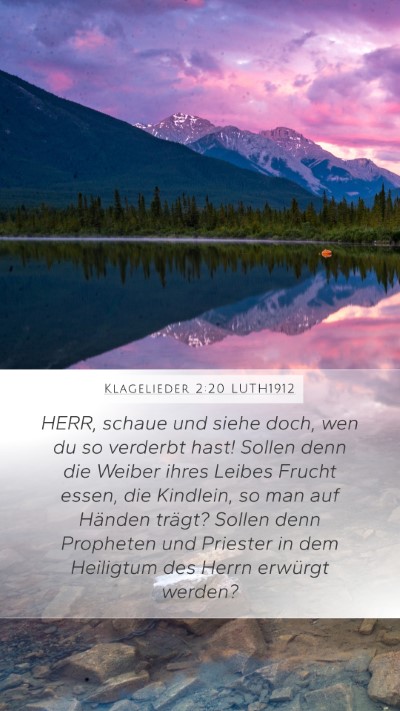 Klagelieder 2:20 LUTH1912 Bible Verse Image