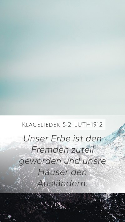 Klagelieder 5:2 LUTH1912 Bible Verse Image