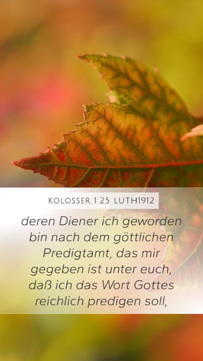 Kolosser 1:25 LUTH1912 Bible Verse Image