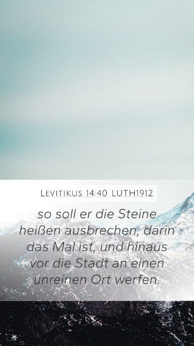 Levitikus 14:40 LUTH1912 Mobile Phone Wallpaper - so soll er die Steine heißen ausbrechen, darin - Mobile Bible Verse Wallpaper