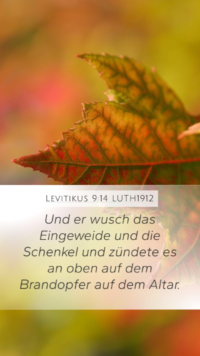 Levitikus 9:14 LUTH1912 Mobile Phone Wallpaper - Und er wusch das Eingeweide und die Schenkel und - Mobile Bible Verse Wallpaper