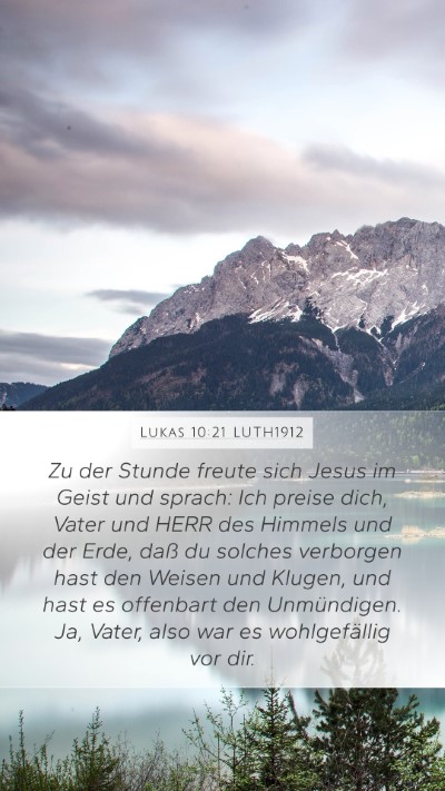 Lukas 10:21 LUTH1912 Bible Verse Image