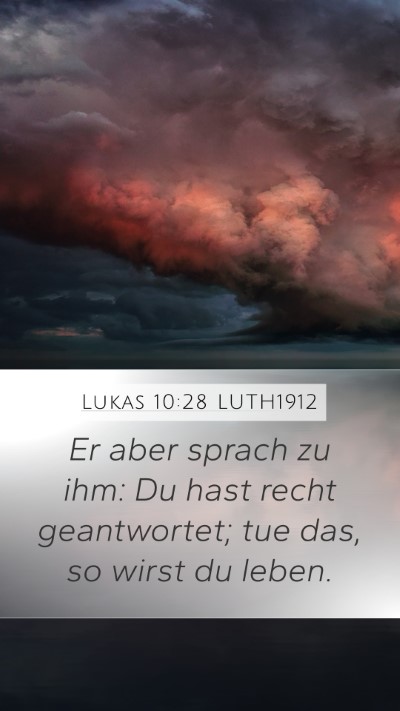 Lukas 10:28 LUTH1912 Mobile Phone Wallpaper - Er aber sprach zu ihm: Du hast recht geantwortet; - Mobile Bible Verse Wallpaper