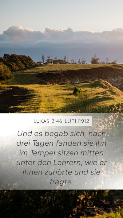 Lukas 2:46 LUTH1912 Mobile Phone Wallpaper - Und es begab sich, nach drei Tagen fanden sie ihn - Mobile Bible Verse Wallpaper