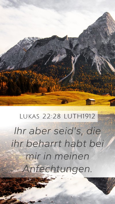 Lukas 22:28 LUTH1912 Mobile Phone Wallpaper - Ihr aber seid's, die ihr beharrt habt bei mir in - Mobile Bible Verse Wallpaper