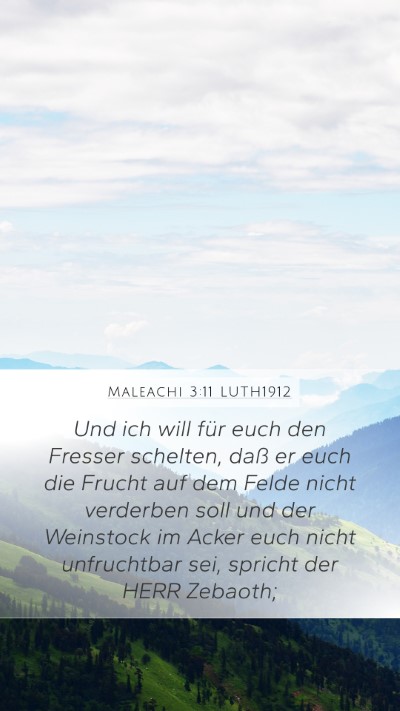 Maleachi 3:11 LUTH1912 Mobile Phone Wallpaper - Und ich will für euch den Fresser schelten, daß - Mobile Bible Verse Wallpaper