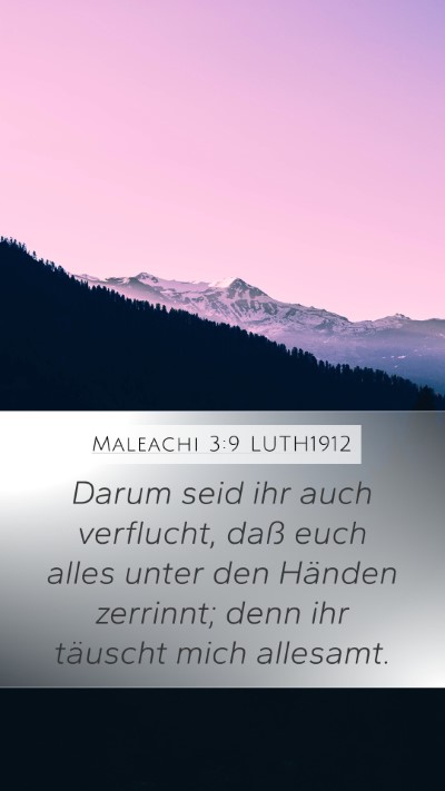 Maleachi 3:9 LUTH1912 Bible Verse Image