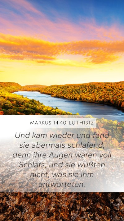 Markus 14:40 LUTH1912 Bible Verse Image